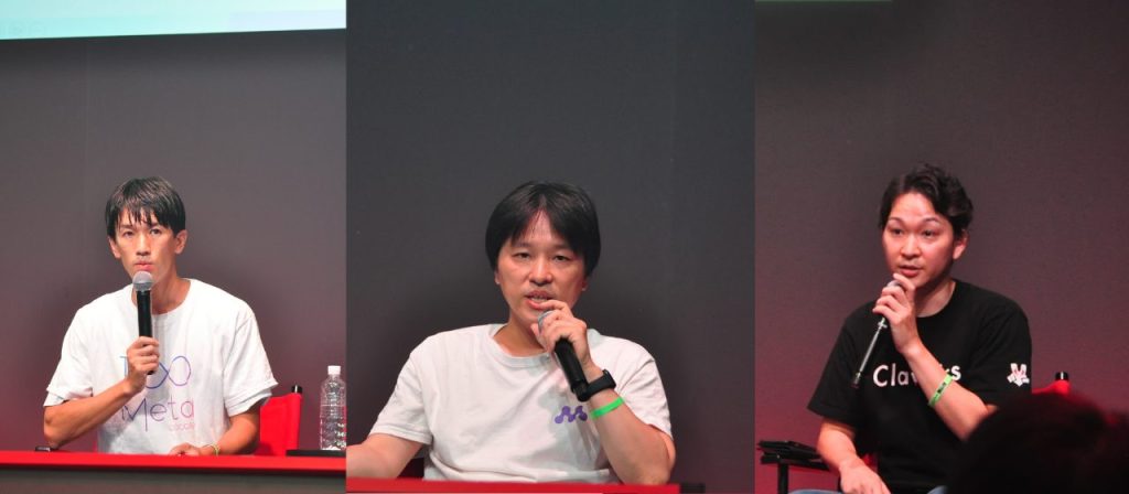 *From left to right
Takafumi Arai, General Manager, Meta Business Division, Cocone Corporation
VOYAGER Japan Inc. Hun-je Cho, CEO
Takaaki Kurihara, Producer, " ClawKiss ", GameFi, Cocone Connect Inc.
